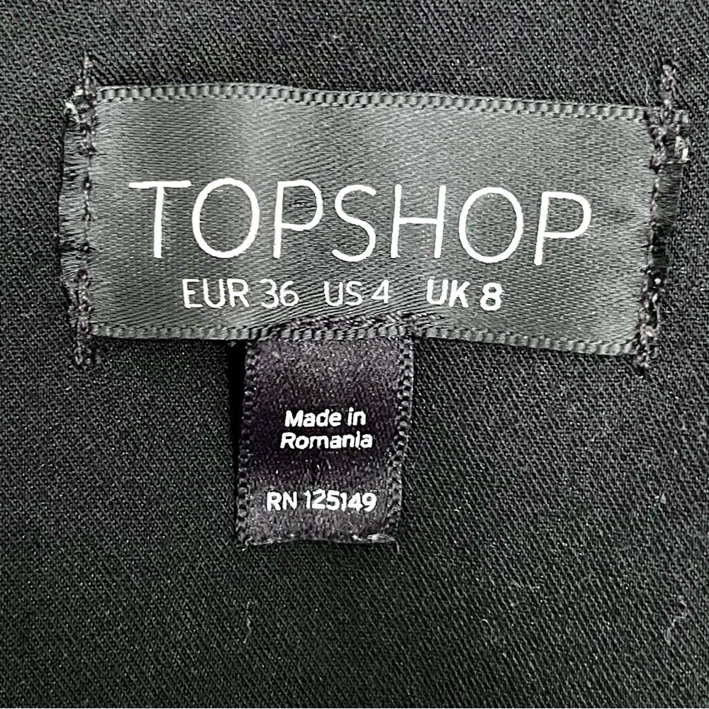 Topshop Tailored Black Open Front Blazer Size 4 - Picture 2 of 4